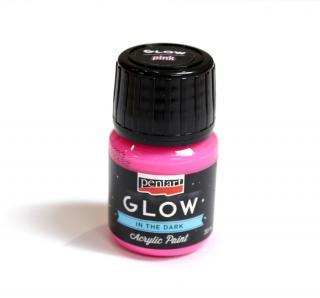 Akrylová farba glow 30ml, svieti v tme, ružová (Farby svietiace v tme majú iný odtieň za svetla a iný v tme)