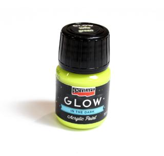 Akrylová farba glow 30ml, svieti v tme, žltá (Farby svietiace v tme majú iný odtieň za svetla a iný v tme)