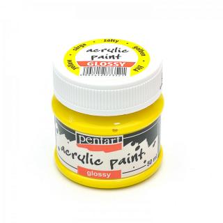 Akrylová farba lesklá 50 ml, žltá (acrylic paint glossy yellow)