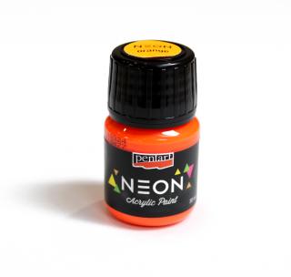 Akrylová farba NEON 30ml, neonová oranžová (krikľavá farba)