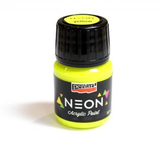 Akrylová farba NEON 30ml, neonová žltá (krikľavá farba)