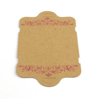 Bižutérna kartička na náušnice a náhrdelník, 136x80x0,5mm, balík 20ks (natur s ornamentom.)