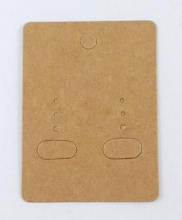 Bižutérna kartička na náušnice béžová, 67x50mm, balík 20ks