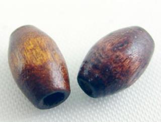 Drevené korálky olivka hnedé 5x8mm 5g, cca 70 ks (II.trieda)