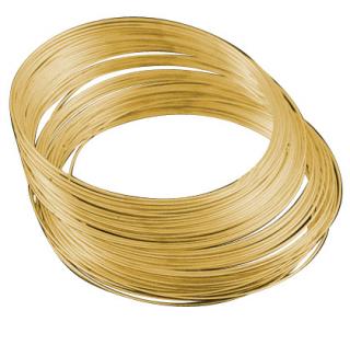 Oceľový pamäťový drôt na výrobu náramkov 1ks: 50 otočiek priemer 55mm zlatá (hrúbka 0,6mm)