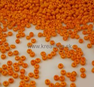 Rokajl sklenený jednofarebný nepriehľadný 2mm sýta oranžová (25g)