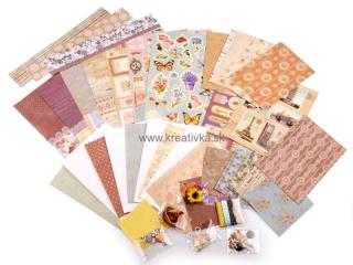 Scrapbooking sada blahoželaní a doplnky hnedá