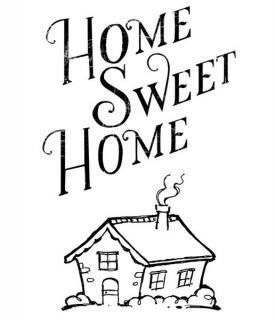 Silikónová pečiatka Home Sweet Home (Domov sladký domov) 5x7cm (Nápis Home Sweet home je oddelený od domčeka, teda dajú sa použiť každá zvlášť.)