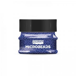 Sklenené mikro-perličky, 0,8-1 mm, 40 g, oceľovomodré (MICROBEADS - Pentart)