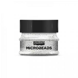 Sklenené mikro-perličky, 0,8-1 mm, 40 g, perleťové biele (MICROBEADS - Pentart)