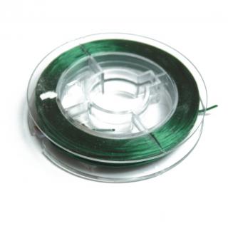 Vlasec pevný elastický, priemer: 0,8mm 1cievka 10m tm. zelená (návin 10m - 1 cievka)