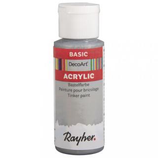 Basic akrylová farba 59ml, metalická strieborná