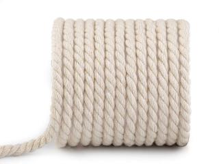 Bavlnená šnúra točená, lano  Ø8 mm, prírodná, cena za 1m