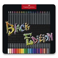 Farebné pastelky trojhranné Faber Castell, Black edicion v plechu, 24ks