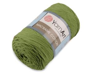 Pletacia priadza Macrame Cotton 250 g, khaki zelená