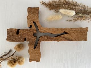 Drevený kríž Umučenie IX. (Krížik z masívneho dubového dreva)