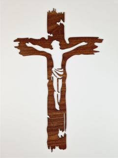 Drevený kríž Umučenie Ježiša III. (Kríž v odtieni orech)