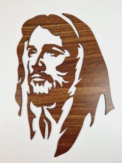 Drevený obraz Ježišova tvár I. (Motív v odtieni orech)