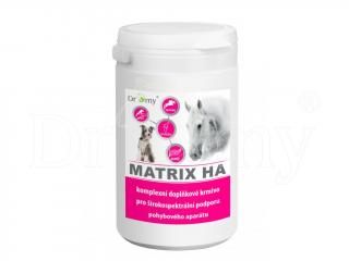 Dromy Matrix HA 900 g  (MATRIX HA je širokospektrálne doplnkové krmivo pre podporu pohybového aparátu, určené pre všetky kategórie koní a psov veľkých plemien.)