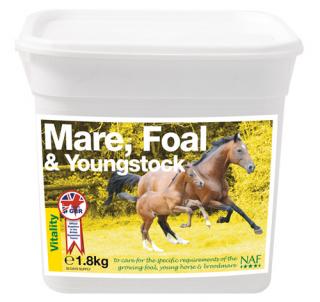 NAF Mare Foal and Youngstock, vitamíny a minerály pre gravidné kobyly, žriebätá a mladé kone (kýblik 1,8 kg)