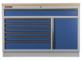 Celokovová široká dielenská skrinka PROFI BLUE, 7 zásuviek, skrinka - MTGC1371 (Celokovová široká dielenská skrinka PROFI BLUE, 7 zásuviek, skrinka - MTGC1371)