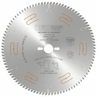 CMT CHROME Pílový kotúč na lamino, DTD a MDF - D300x3,2 d30 Z72 HW