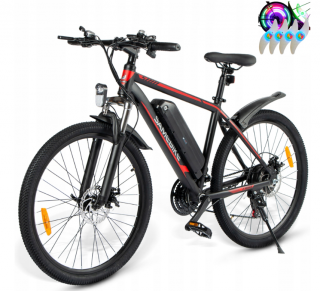 Elektrický mestský bicykel 350W 80km 26 palcov (Elektrobicykel Samebike SY26-FT-BK-EU čierny)