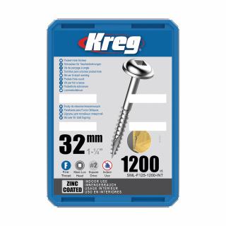 Kreg Zinc Maxi-Loc Skrutky pre skryté spoje - 32 mm, jemný závit, 1200 ks