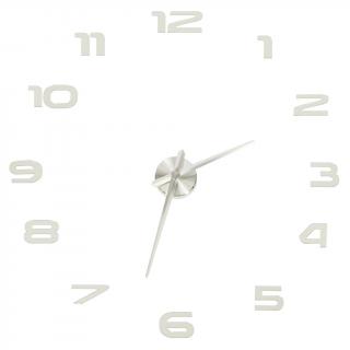 Nástenné hodiny veľké 80-120cm strieborné 12 číslic (Hodiny sú určené na montáž na hladké steny. Priemer: 80-120 cm, Materiály: kov, akryl, Hodinová ručička: 31 cmMinútová ručička: 39 cm)