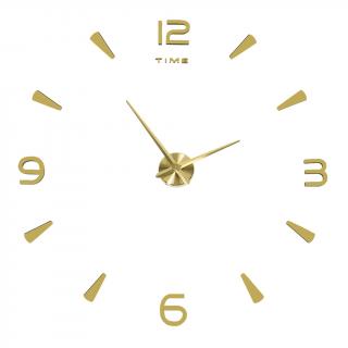 Nástenné hodiny veľké 80-120cm zlaté 4 číslice (Hodiny sú určené na montáž na hladké steny. Priemer: 80-120 cm, materiál hodín: kov, akryl, hodinová ručička: 31 cm, minútová ručička: 39 cm)