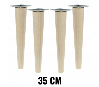 Nohy bukové drevené rovné komplet 35 cm (Drevená nábytková noha 4ks)