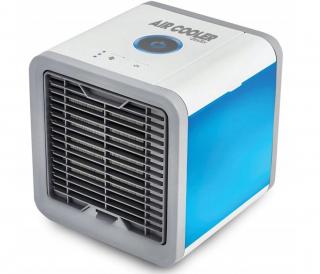 Prenosná klimatizácia 3v1 zvlhčovač vzduchu čistička (Moderná klimatizácia Air Cooler 3 v 1. Má 3 nastaviteľné stupne chladenia, zvlhčuje a čistí vzduch. Farbu podsvietenia si môžete vybrať zo 6 dostupných farieb. Veľmi tichý, ideálny pre horúce dni a noc