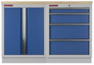 Zostava kvalitných PROFI BLUE dielenských skriniek s pracovnou doskou - MTGS1300BAL07 (Zostava kvalitných PROFI BLUE dielenských skriniek s pracovnou doskou - MTGS1300BAL07 Blue)