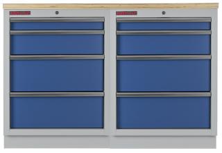 Zostava kvalitných PROFI BLUE dielenských skriniek s pracovnou doskou - MTGS1300BAL10 (Zostava kvalitných PROFI BLUE dielenských skriniek s pracovnou doskou - MTGS1300BAL10 Blue)