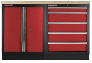 Zostava kvalitných PROFI RED dielenských skriniek s pracovnou doskou - RTGS1300BAL08 (Zostava kvalitných PROFI RED dielenských skriniek s pracovnou doskou - RTGS1300BAL08)