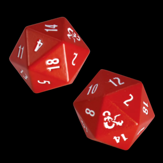 Dungeons & Dragons - kocky - Heavy Metal Red and White D20 Dice Set