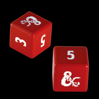 Dungeons & Dragons - kocky - Heavy Metal Red and White D6 Dice Set