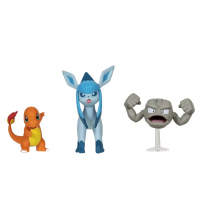Pokémon - Súprava bojových figúrok (Charmander, Glaceon, Geodude)