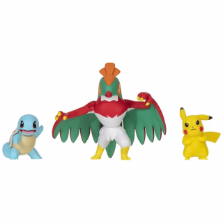 Pokémon - Súprava bojových figúrok (Squirtle, Hawlucha, Pikachu)
