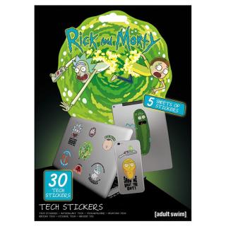 Rick a Morty - sada vinylových nálepiek - Dobrodružstvá (30 ks)