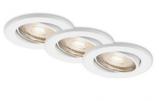 3 LED vstavané svietidlo, Ø 8,6 cm, 5 W, biele  Rozbalené
