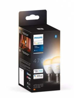 8719514491168 Philips Hue White Ambiance žiarovka LED E14 5,1 W/470lm 2200-6500K P45 kvapka 2-set  Rozbalené