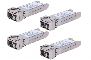 Balenie 4 ks 10G Sfp LC MMF300 10GBase-SR SFP+ Transceiver, 10G 850n MMF, až 300 metrov, Kompatibilné s Cisco SFP-10G-SR, Meraki MA-SFP-10GB-SR,…