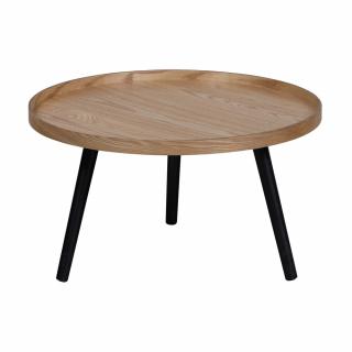 Béžovo-čierny konferenčný stolík WOOOD Mesa, ø 60 cm  Rozbalené