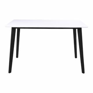 Biely jedálenský stôl s čiernou konštrukciou Bonami Essentials Vojens, 120 x 70 cm  Rozbalené