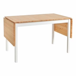 Borovicový rozkladací jedálenský stôl s bielou konštrukciou Bonami Essentials Brisbane, 120 (200) x 70 cm  Rozbalené