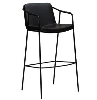 Čierna barová stolička z imitácie kože DAN-FORM Denmark Topánka, výška 105 cm  Rozbalené