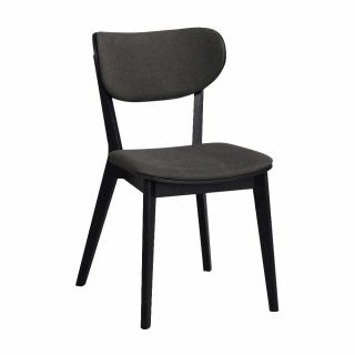 Čierna dubová jedálenská stolička s tmavo šedým sedákom Rowico Cato  Rozbalené