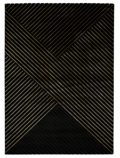 Čierny koberec Universal Gold Stripes, 160 x 230 cm  Rozbalené