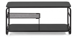 Čierny televízny stolík Kave Home Academy, 98 x 46 cm  Rozbalené